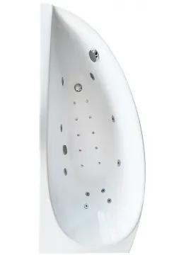 Wanna z hydromasażem narożnikowa łazienkowa nieduża akrylowa - 160x75 cm Avocado 